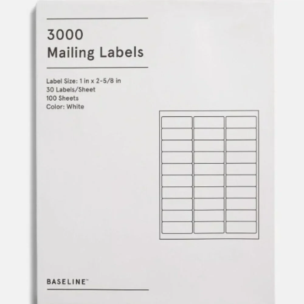 Baseline 3000 Blank Address Mailing Labels 1